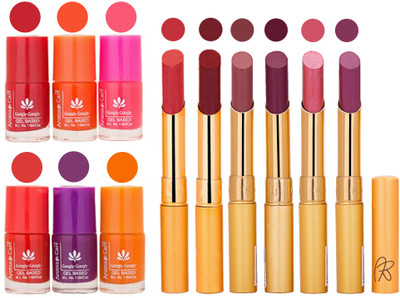 

Aroma Care Nail Polish Set and Rythm Lipstick Sets ( Modern Shades) 1803201804(Set of 12)