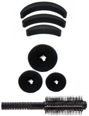 Out Of Box Set Of 3 Hair Pin Puff And Donut Bun Three Size Oob_1112 Extreme Hair Volumizer Bun with Round Comb(7 Items in the set)
