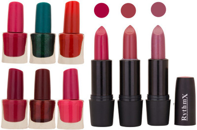 

Rythmx NEW STH RYTH BLK LIPSTICKS AND NAIL POLISH IMPORTANT COMBO 22(Set of 9)