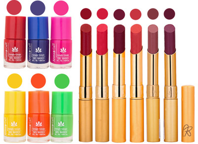 

Aroma Care Makeup Women Nail Polish and Exclusive Long Lasting Lipstick Set 27(Set of 12)