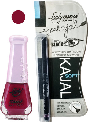 

Lady Fashion Nail Polish and Kajal Combo 2010201604(Set of 2)