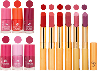 

Aroma Care Quick Dry Nail Polish and Rythm Lipstick Combo 1803201922(Set of 12)