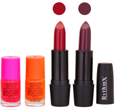 Rythmx FB RYTH BLK LIPSTICKS AND NAIL POLISH IMPORTANT COMBO 57(Set of 4)