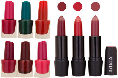 

Rythmx NEW STH RYTH BLK LIPSTICKS AND NAIL POLISH IMPORTANT COMBO 23(Set of 9)