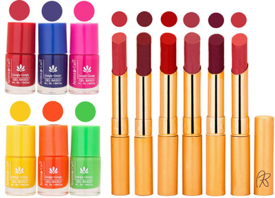 

Aroma Care Makeup Women Nail Polish and Exclusive Long Lasting Lipstick Set 82(Set of 12)
