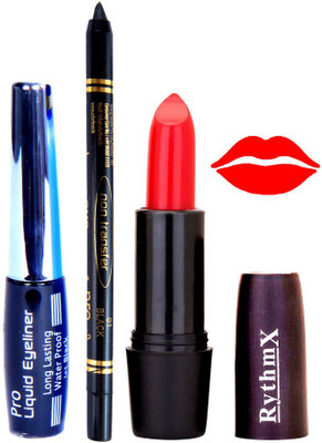 

Rythmx Fastsy Red Lipstick Eyeliner Kajal Combo Kit 780101(Set of 3)