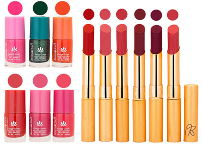 

Aroma Care Perfect Combo of Nail Polish and Rythm Lipstick Popular Shades in Wholesale Rate 2332017047(Set of 12)