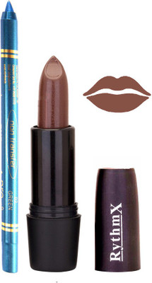 

Rythmx Brown Lipstick And Pro Non Transfer Blue Kajal 28103(Set of 2)