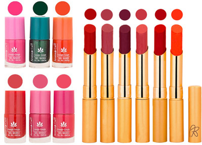 

Aroma Care Perfect Combo of Nail Polish and Rythm Lipstick Popular Shades in Wholesale Rate 2332017111(Set of 12)