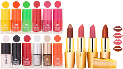 

Aroma Care Lot of 12-piece Surprise Nail Polish Set and Rythm Lipsticks Combo 56(Set of 16)