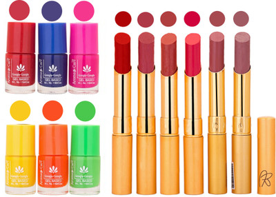 

Aroma Care Makeup Women Nail Polish and Exclusive Long Lasting Lipstick Set 120(Set of 12)