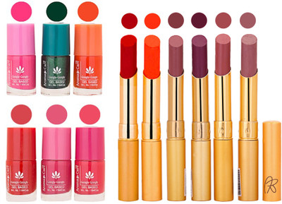 

Aroma Care Perfect Combo of Nail Polish and Rythm Lipstick Popular Shades in Wholesale Rate 2332017158(Set of 12)