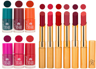 

Aroma Care Famous Combo of Nail Polish with Rythm Long Lasting Lipstick Sets 183201718(Set of 12)