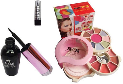 

ADS Waterproof Eyeliner With 3926 Makeup Kit and Kajal(Set of 3)