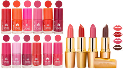 

Aroma Care All About Nail 12 Piece Color Nail Lacquer Combo Set + 4 Rythm Creamy Matte Lipstick Combo 50(Set of 16)