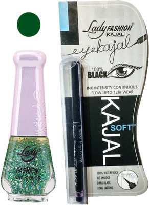 

Lady Fashion Nail Polish and Kajal Combo 2010201658(Set of 2)