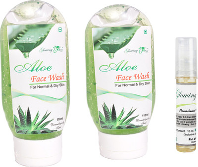 

Glowing Buzz Combo of 2 Aloe Face Wash And 1 Herbal Nourishment Vitamin E Oil(Set of 3)