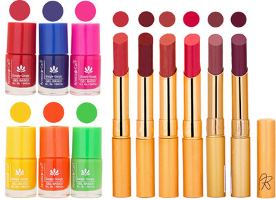 

Aroma Care Makeup Women Nail Polish and Exclusive Long Lasting Lipstick Set 96(Set of 12)