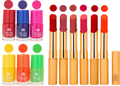 

Aroma Care Makeup Women Nail Polish and Exclusive Long Lasting Lipstick Set 116(Set of 12)