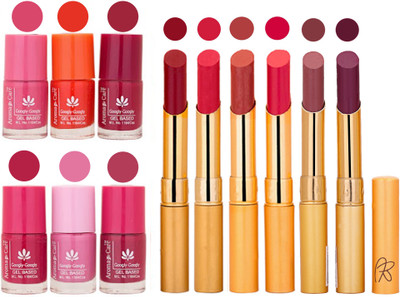 

Aroma Care Quick Dry Nail Polish and Rythm Lipstick Combo 1803201896(Set of 12)