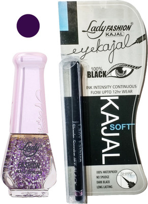 

Lady Fashion Nail Polish and Kajal Combo 2010201659(Set of 2)
