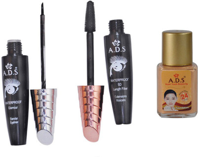 

ADS Waterproof Eyeliner / Mascara / Foundation(Set of 3)