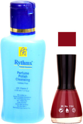 

Rythmx Maroon Shades Nail Polish With Extra Strenth Polish remover 48036(Set of 2)