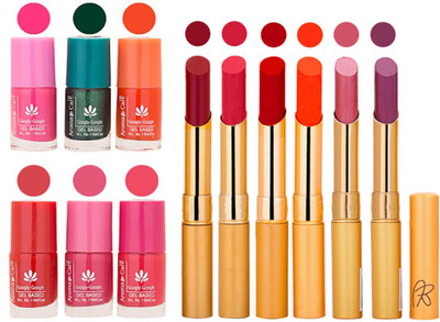 

Aroma Care Perfect Combo of Nail Polish and Rythm Lipstick Popular Shades in Wholesale Rate 2332017037(Set of 12)