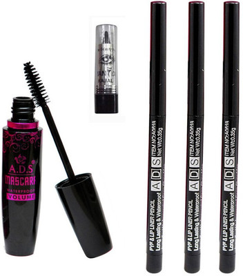 

ADS 1625 Mascara, Kajal, Lip Liner Pencils(Set of 5)