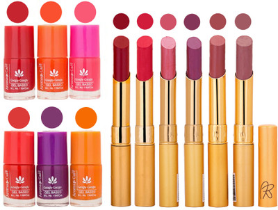 

Aroma Care Nail Polish Set and Rythm Lipstick Sets ( Modern Shades) 1803201744(Set of 12)