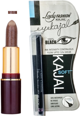 

Lady Fashion Lipstick And Kajal Combo(Set of 2)