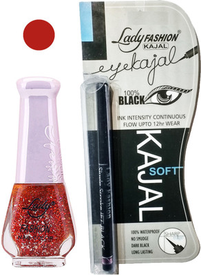 

Lady Fashion Nail Polish and Kajal Combo 2010201641(Set of 2)