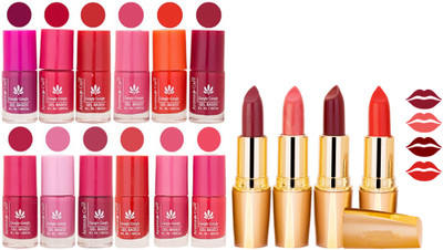 

Aroma Care All About Nail 12 Piece Color Nail Lacquer Combo Set + 4 Rythm Creamy Matte Lipstick Combo 142(Set of 16)