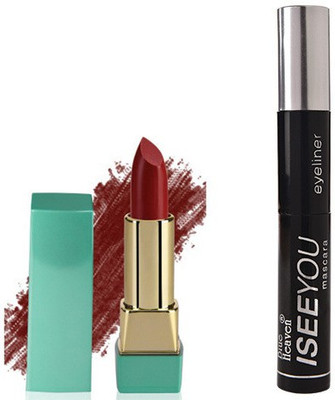 

Blue Heaven Mintz Glossy Lipstick (Tempting Red) & I See You 2 in 1 Mascara/Eyeliner(Set of 2)