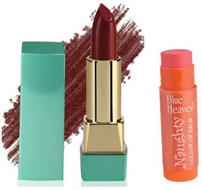 

Blue Heaven Mintz Glossy Lipstick (Eternal Red) & Naughty Color Lip Balm (Orange)(Set of 2)