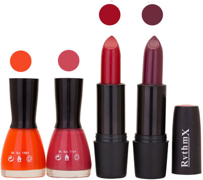 

Rythmx FB NAIL POLISHES BLACK LIPSTICKS IMPORTANT COMBO 54(Set of 4)