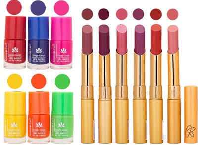 

Aroma Care Makeup Women Nail Polish and Exclusive Long Lasting Lipstick Set 162(Set of 12)