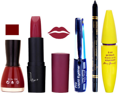 

Rythmx Lipstick, Nail Polish, Eyeliner,Black Kajal Makeup Combo Kit 1334(Set of 5)