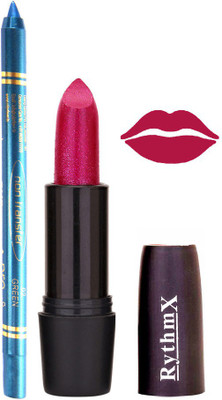 

Rythmx Shimmer Mazanta Lipstick And Pro Non Transfer Blue Kajal 28101(Set of 2)