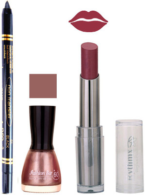 

Rythmx Lipstick , Nail Polish And Stay On Black Kajal Makeup Combo 1029(Set of 3)