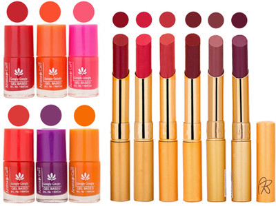

Aroma Care Nail Polish Set and Rythm Lipstick Sets ( Modern Shades) 1803201714(Set of 12)