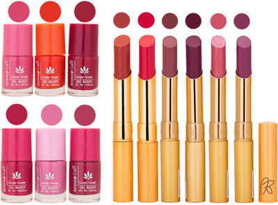 

Aroma Care Quick Dry Nail Polish and Rythm Lipstick Combo 1803202014(Set of 12)
