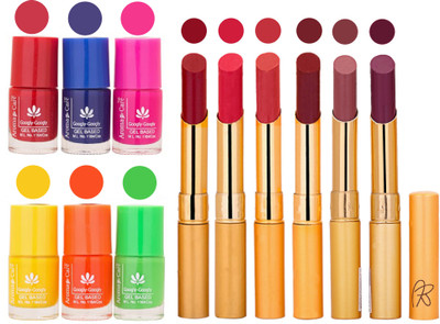 

Aroma Care Makeup Women Nail Polish and Exclusive Long Lasting Lipstick Set 14(Set of 12)