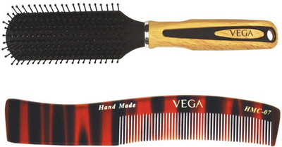 

VEGA Flat Brush E2-Fb With Womenen'S Dressing Comb Hmc-07(Set of 2)