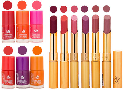 

Aroma Care Nail Polish Set and Rythm Lipstick Sets ( Modern Shades) 1803201844(Set of 12)