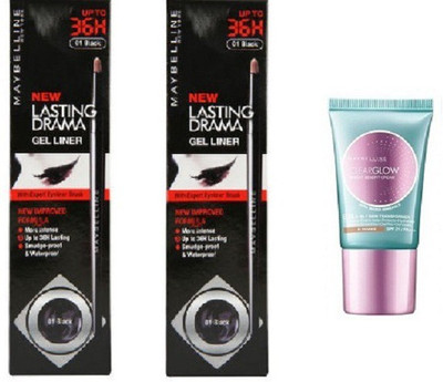 

Maybelline Lasting Drama Gel Liners and BB Cream (Nude)(Set of 3)