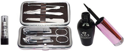 

ADS Waterproof Eyeliner with Maniure & Pedicure Kit and Kajal(Set of 3)