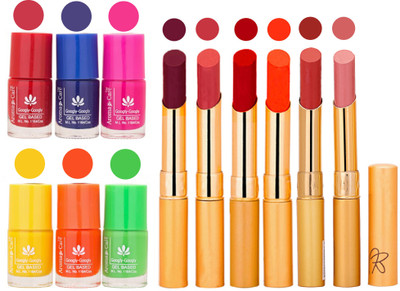 

Aroma Care Makeup Women Nail Polish and Exclusive Long Lasting Lipstick Set 138(Set of 12)