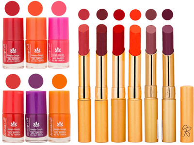 

Aroma Care Nail Polish Set and Rythm Lipstick Sets ( Modern Shades) 1803201800(Set of 12)