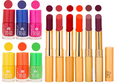

Aroma Care Makeup Women Nail Polish and Exclusive Long Lasting Lipstick Set 136(Set of 12)